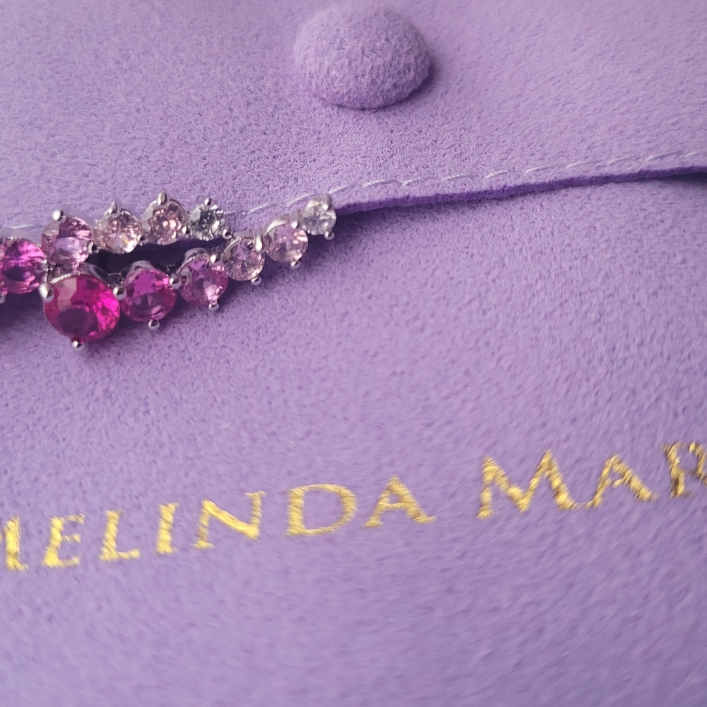 Melinda Maria Ombre Ear Crawler Silver|Pink Saphire